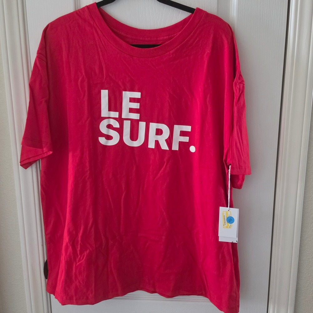 Ping Pong Surf Club Le Surf Graphic Tee Red Cotton Shirt XL L15T0763-00T